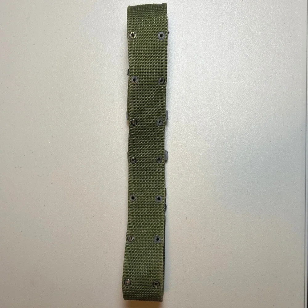 Vintage Military Style Olive Drab Nylon Pistol Belt Utility Tactical Gear Green